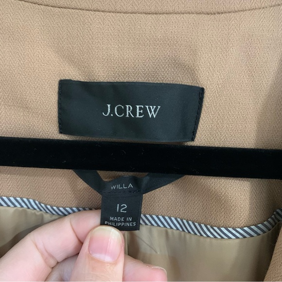 J. Crew Willa Women’s Wool Blend Camel Colored One Button Blazer Size 12 Chic - Picture 5 of 16